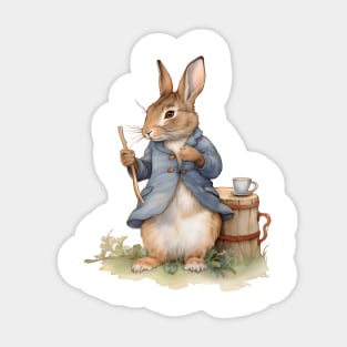 Peter Rabbit having tea Sticker